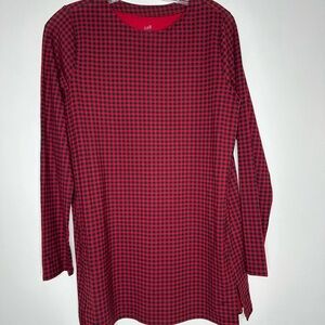J. Jill Red and Black Plaid Tunic